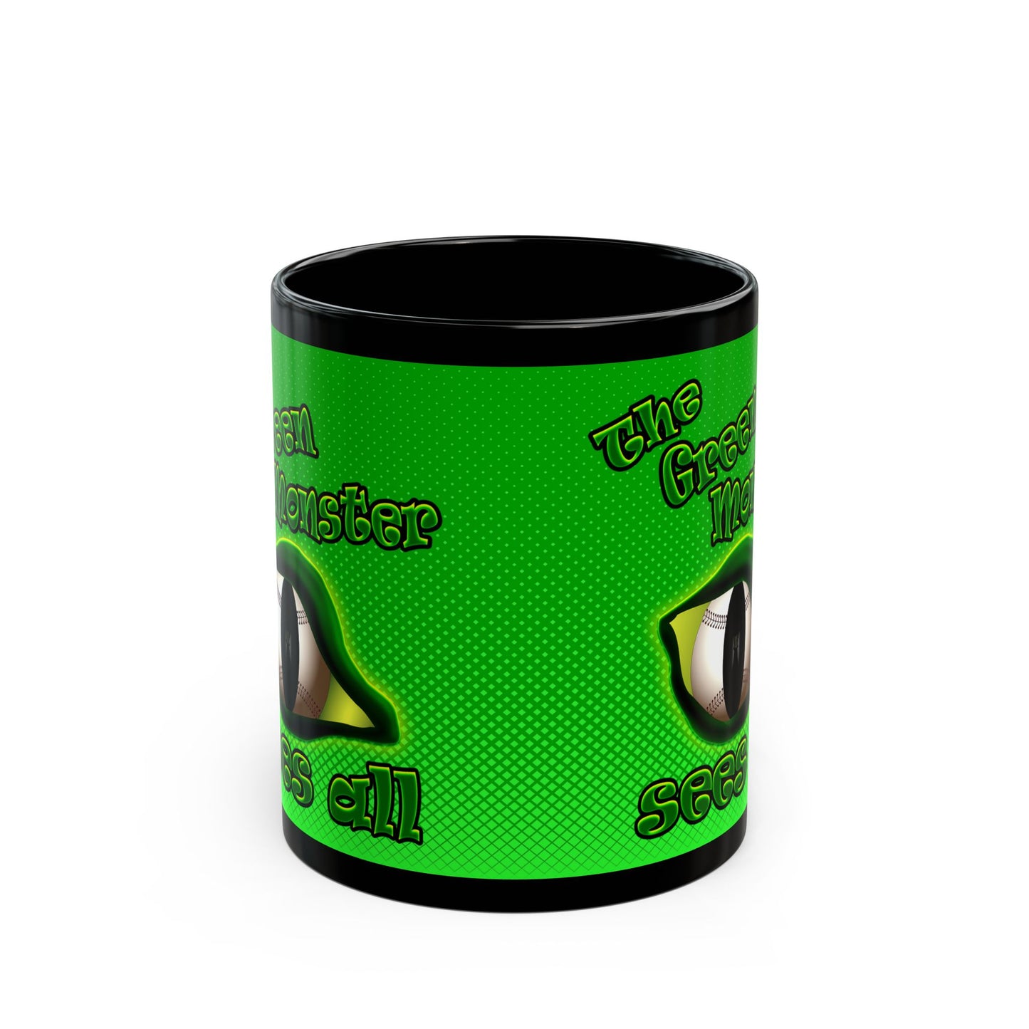 green monster - Black Mug (logo green)