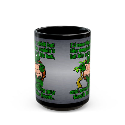 turtle race - Black Mug (brushed nickel)