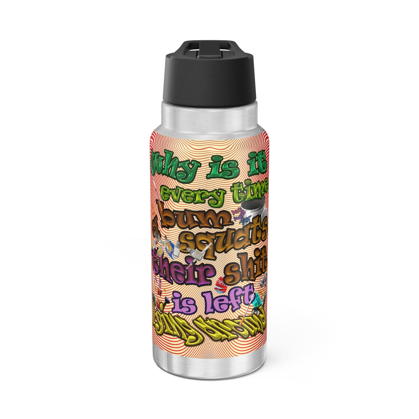 the bum's shit - Gator Tumbler, 32oz (yellow-orange wave)