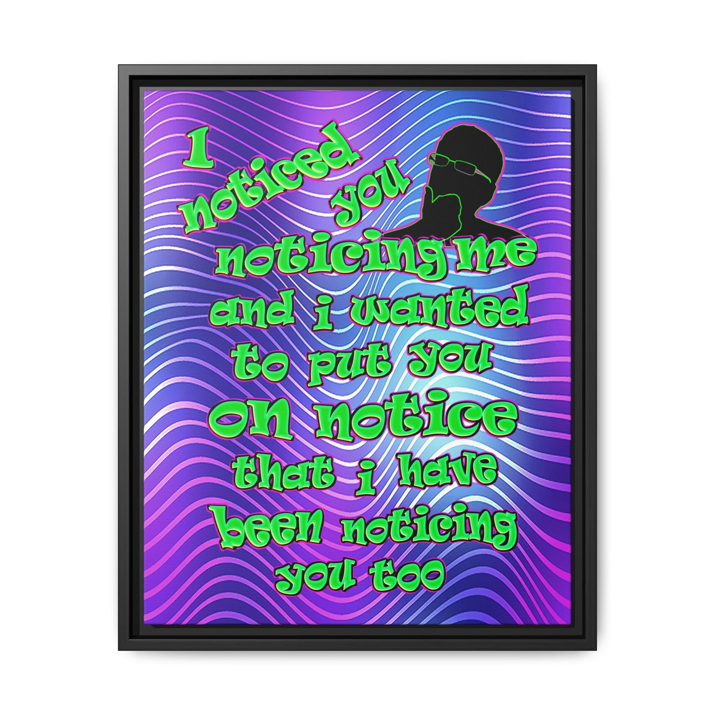 noticed you noticing - framed canvas art (purple wave)