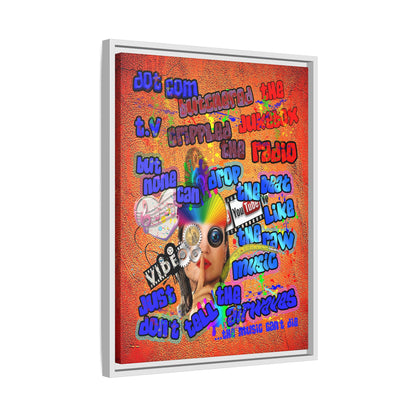 drop the beat - framed canvas art (burnt orange)