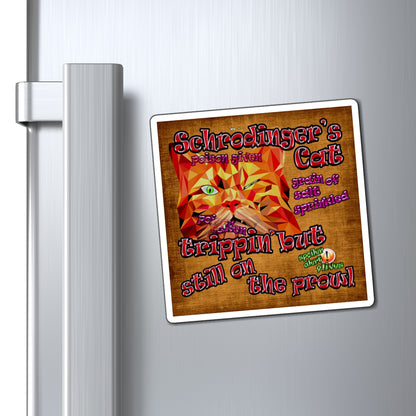 schrodinger's cat - Magnets - (brown papyrus)