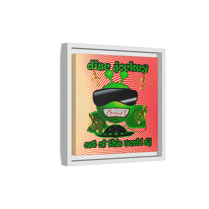disc jockey - framed canvas art (yellow-orange wave)