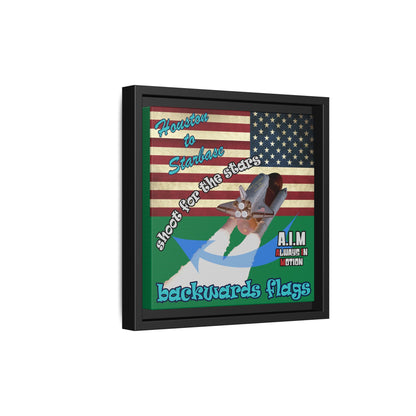 shoot for the stars - framed canvas art (dark green)