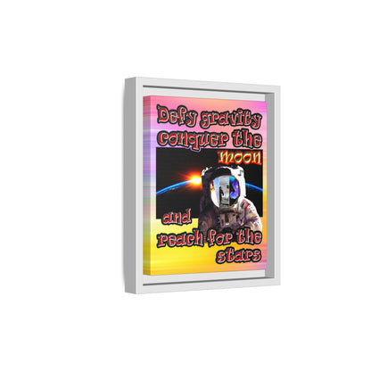 defy conquer reach - framed canvas art (color blur)