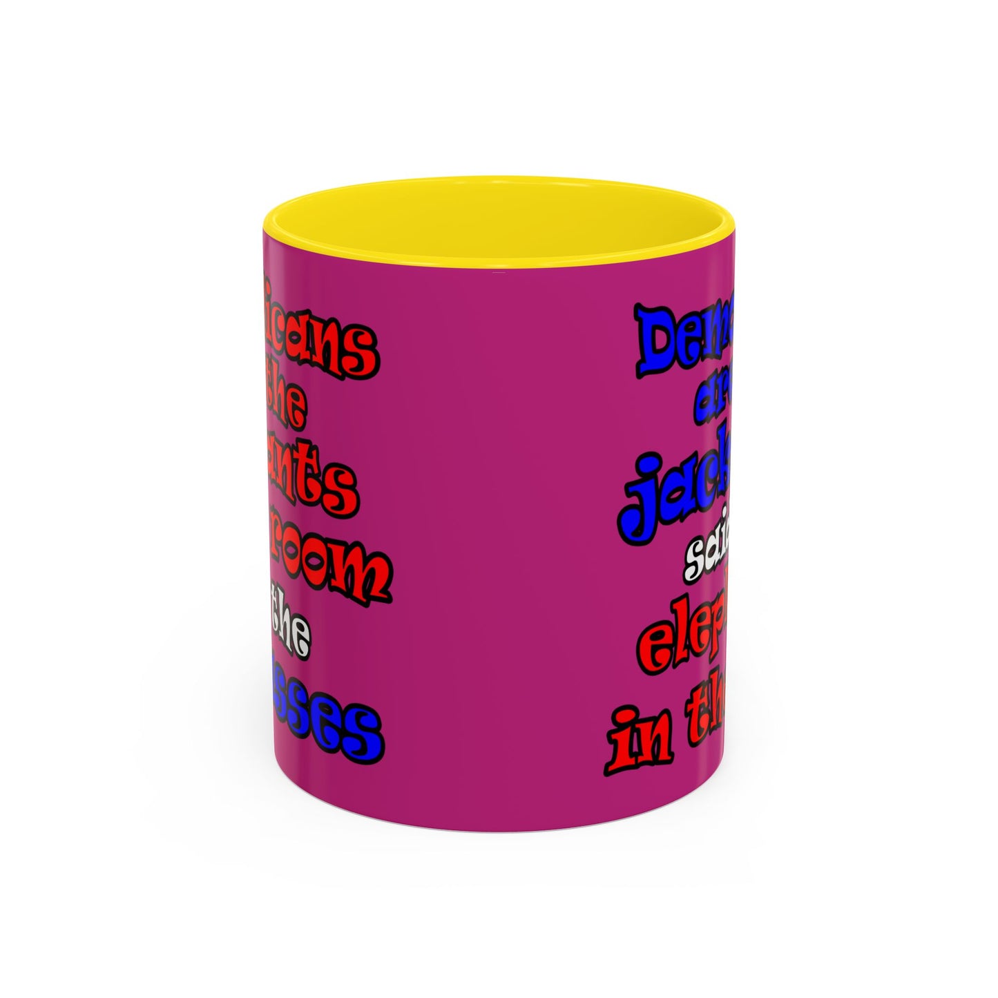 donkeys and elephants - Accent Mug (pink)