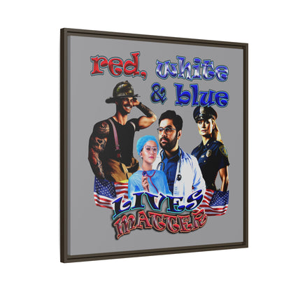 rw&b lives matter - framed canvas art (grey)