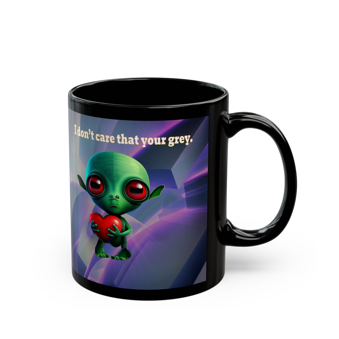 I don't care that your grey - Black Mug (grey-pink wave)