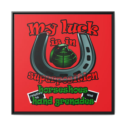 my luck - framed canvas art (red)