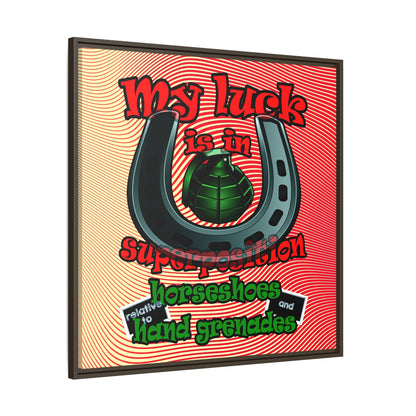 my luck - framed canvas art (yellow-orange wave)