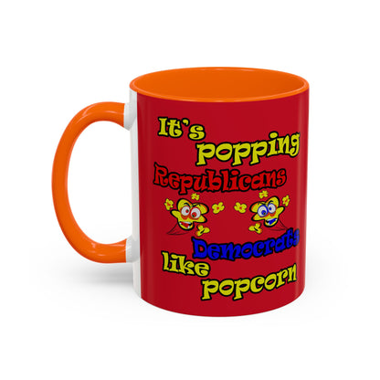 popping like popcorn - Accent Mug (dark red)