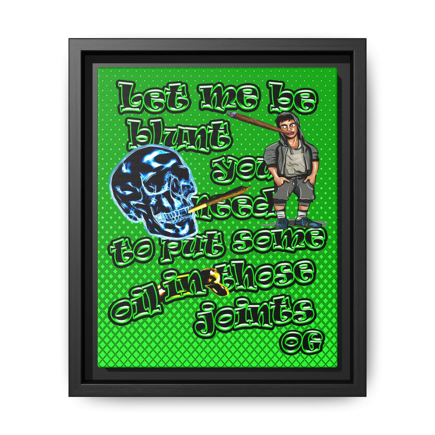 og - framed canvas art (logo green)