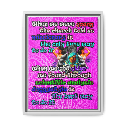 doggystyle - framed canvas art (pink swirl)