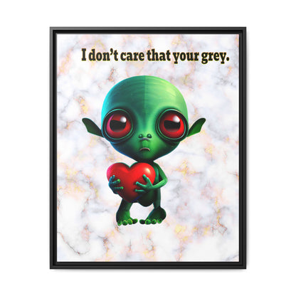 I don't care that your grey - framed canvas art (white marble)