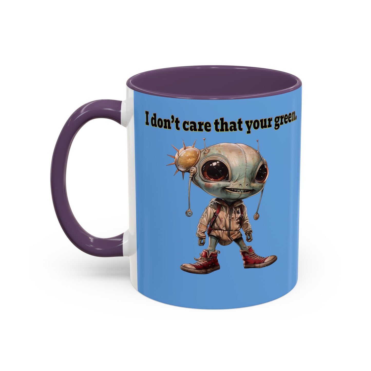 I don't care that your grey - Accent Mug (light blue)