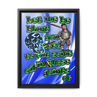 og - framed canvas art (blue-white wave)