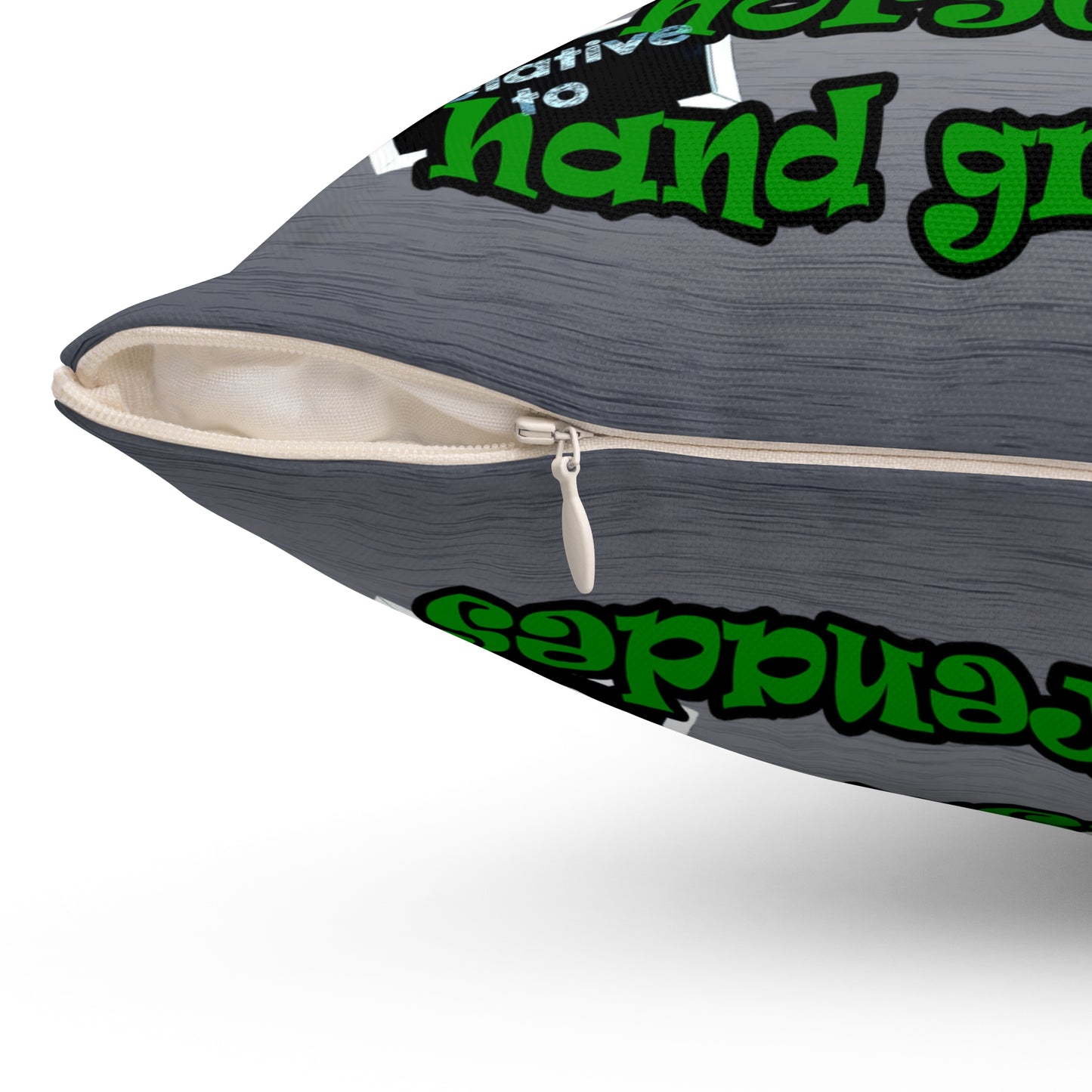 my luck - Spun Polyester Square Pillow - (brushed nickel)