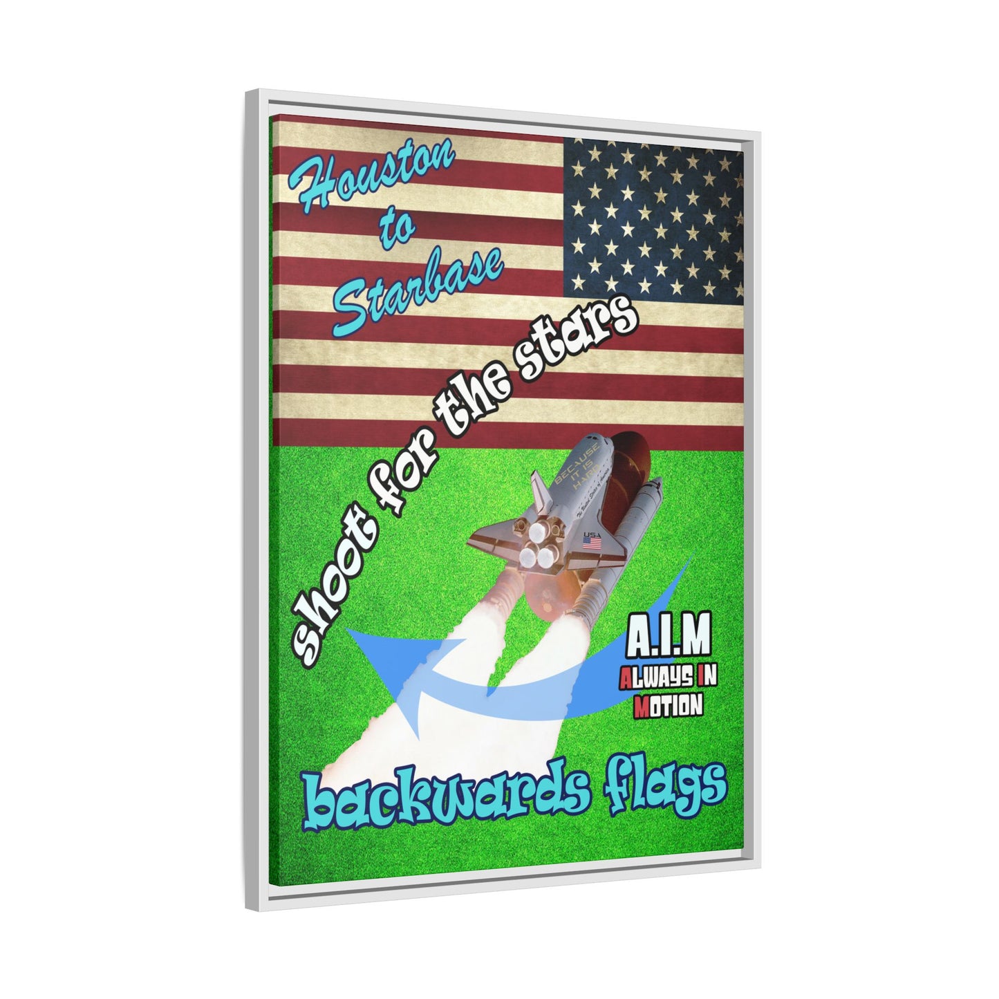 shoot for the stars - framed canvas art (green turf)