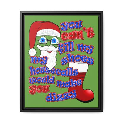 santa's shoes - framed canvas art (green)