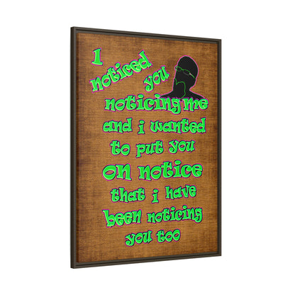 noticed you noticing - framed canvas art (brown papyrus)