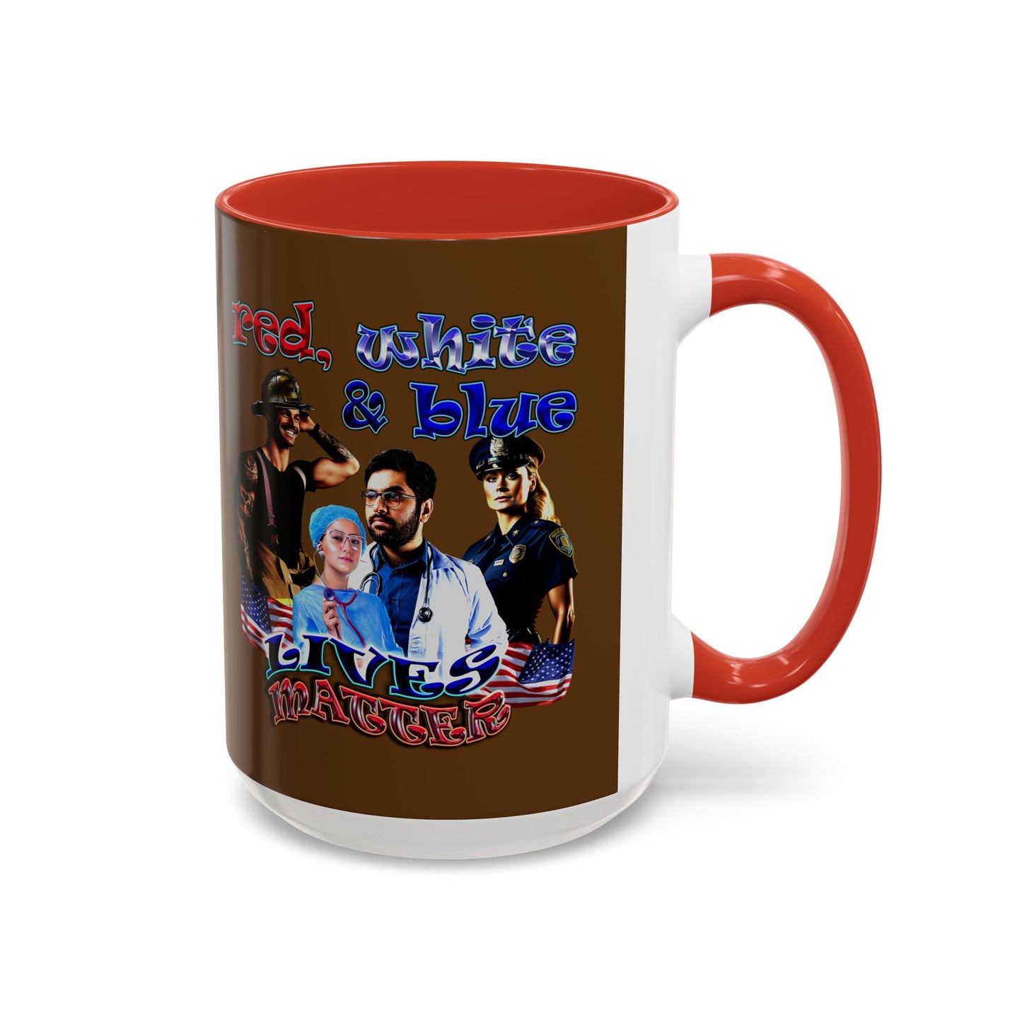rw&b lives matter - Accent Mug (brown)