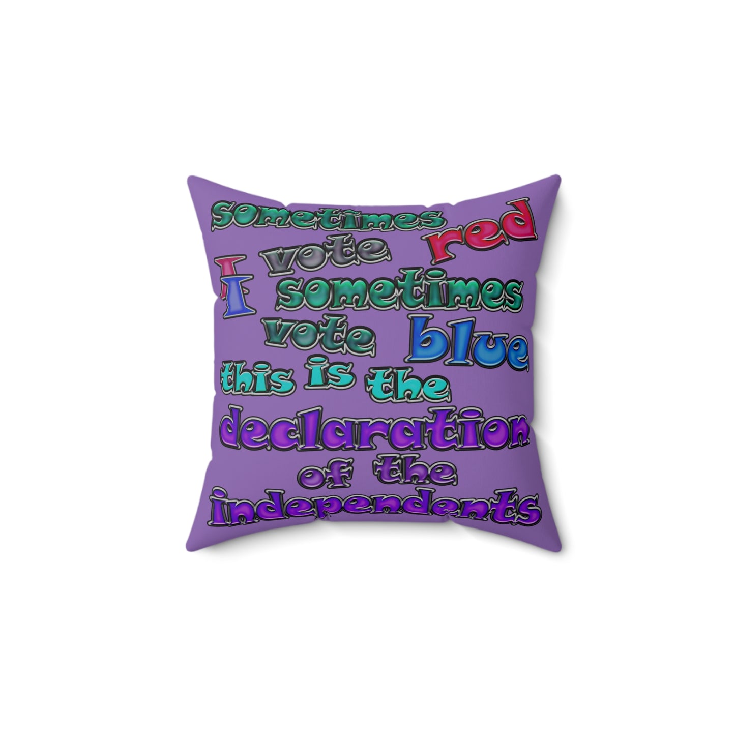 declaration of the independents - Spun Polyester Square Pillow - (light purple)