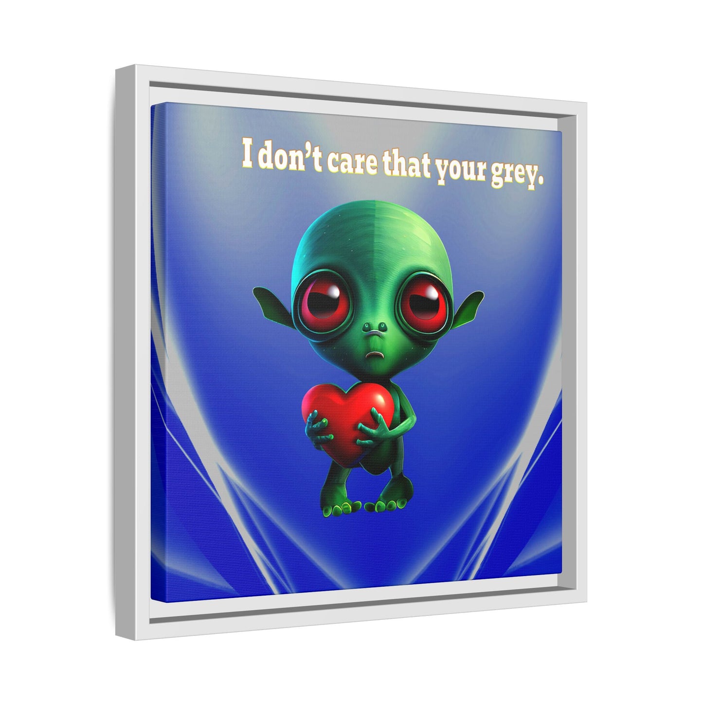 I don't care that your grey - framed canvas art (blue-white wave)
