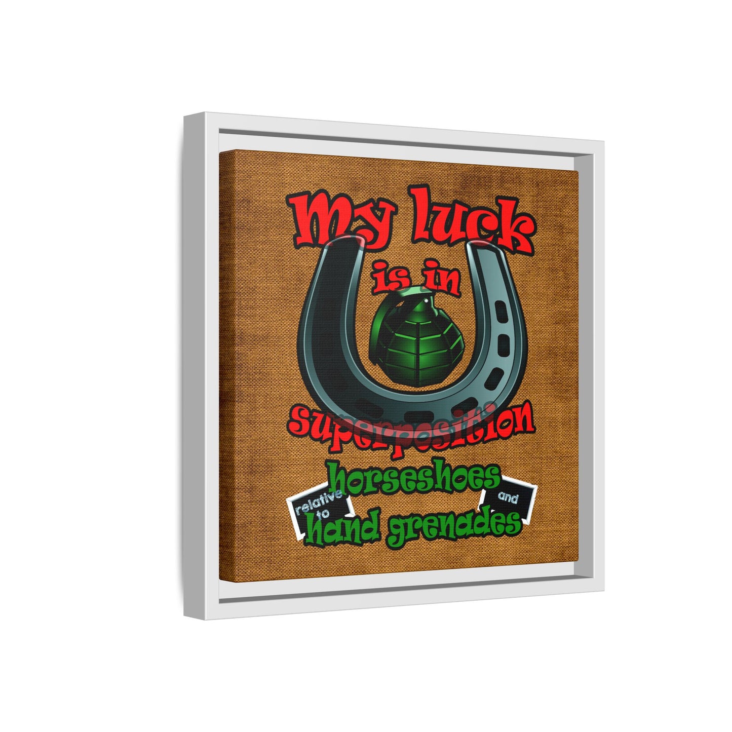 my luck - framed canvas art (brown papyrus)