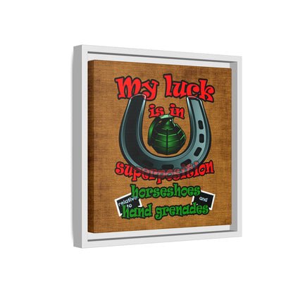 my luck - framed canvas art (brown papyrus)