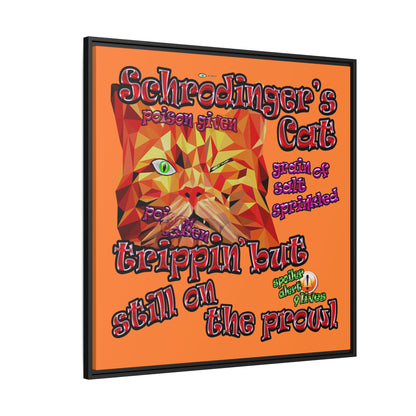 schrodinger's cat - framed canvas art (crusta)