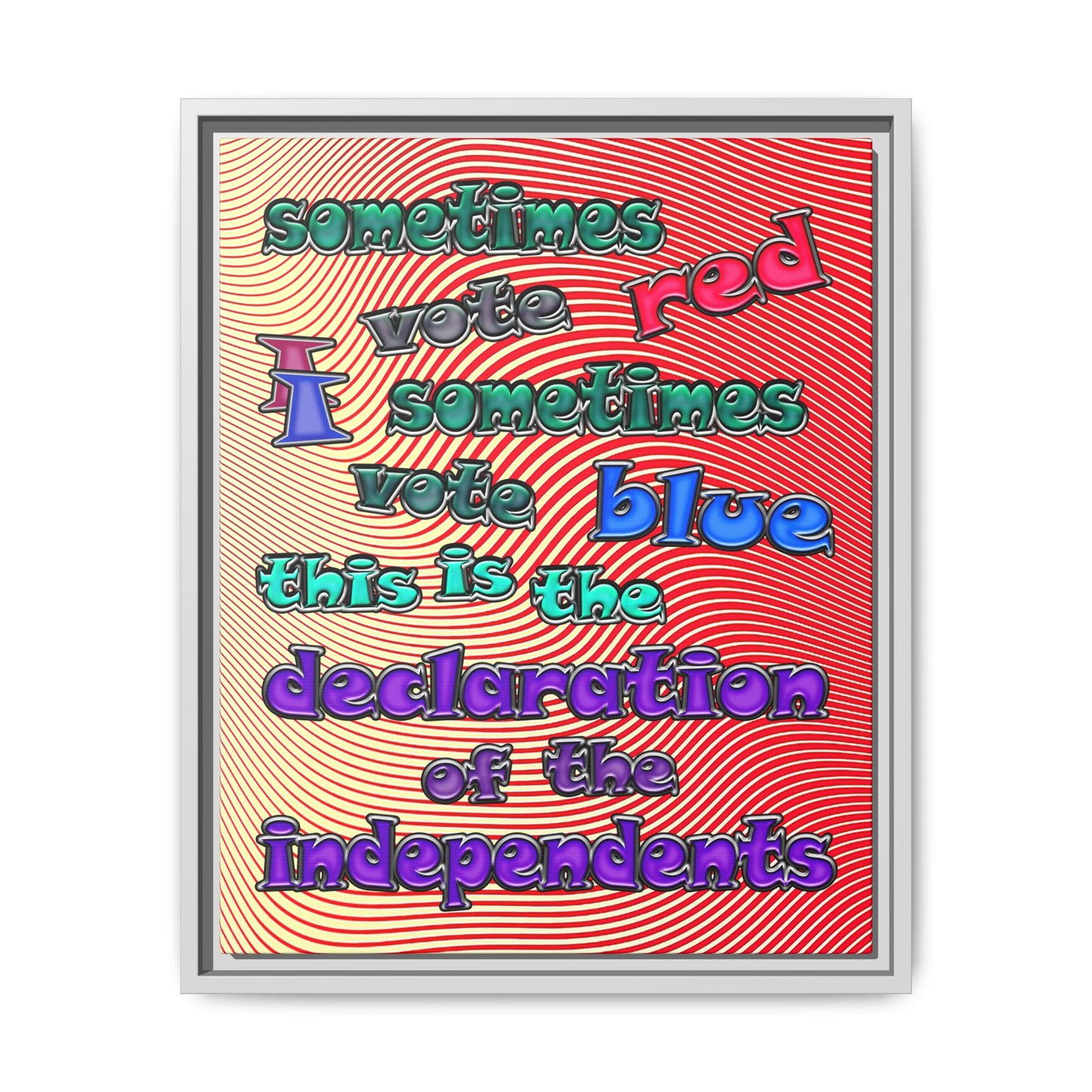 declaration of the independents - framed canvas art (yellow-orange wave)