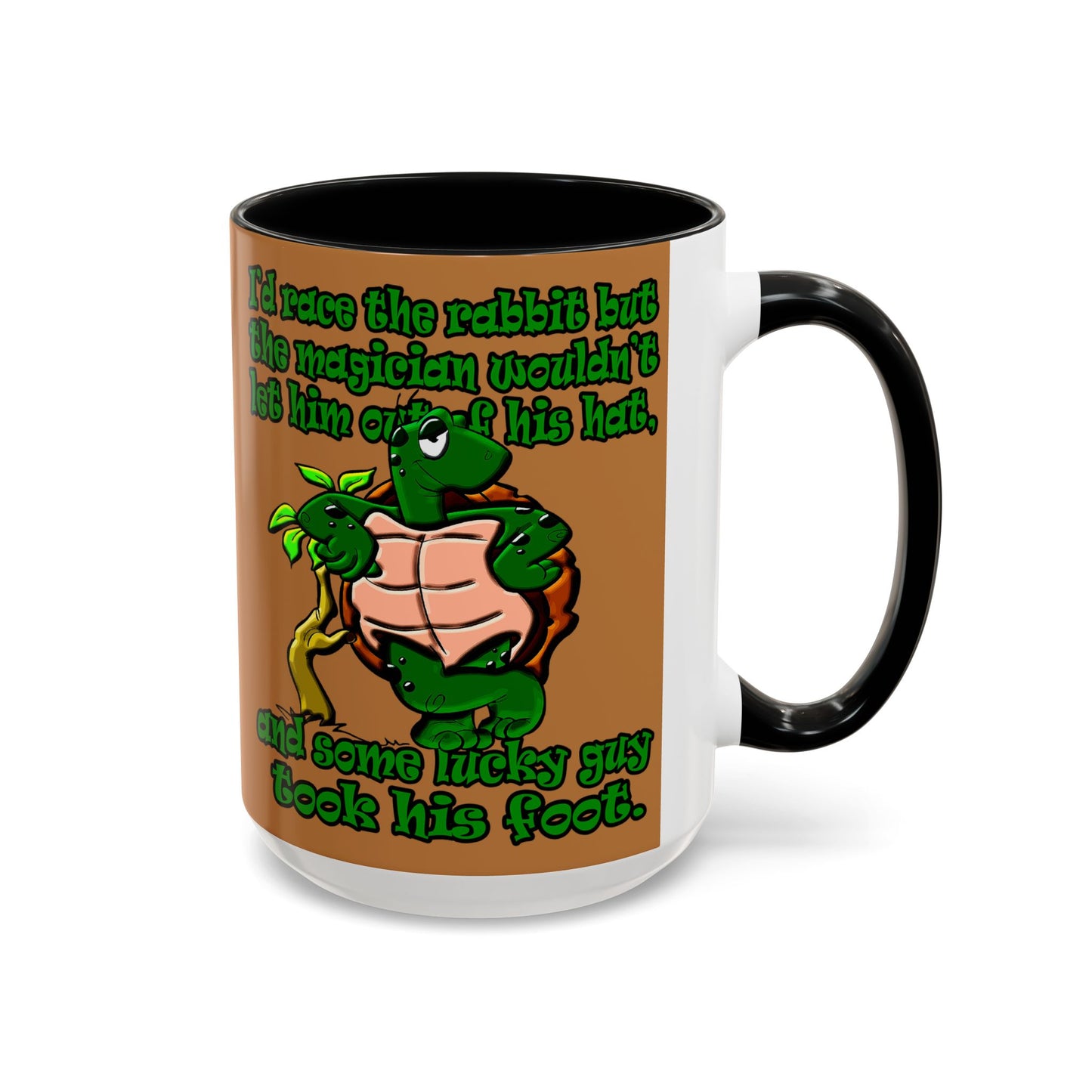 turtle race - Accent Mug (light brown)