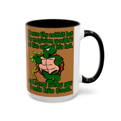 turtle race - Accent Mug (light brown)