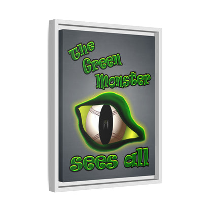 green monster - framed canvas art (grey-light grey)