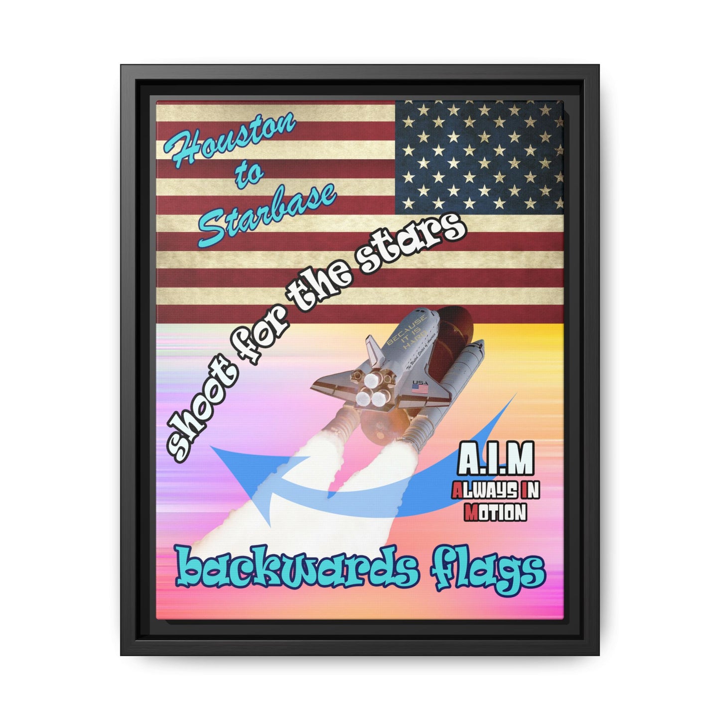 shoot for the stars - framed canvas art (color blur)