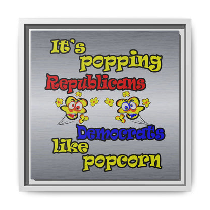 popping like popcorn - framed canvas art (brushed nickel)