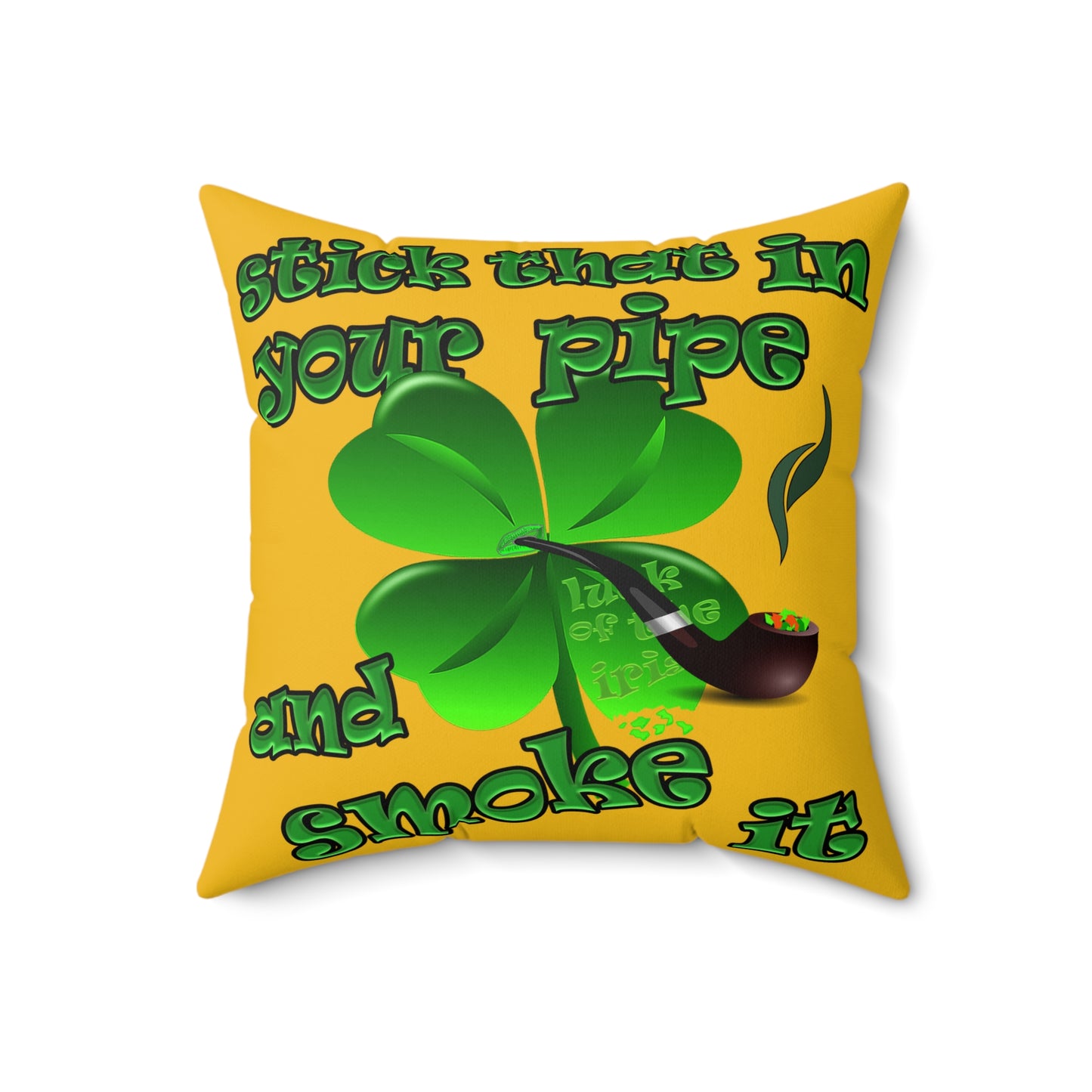 celtics logo - Spun Polyester Square Pillow - (yellow)