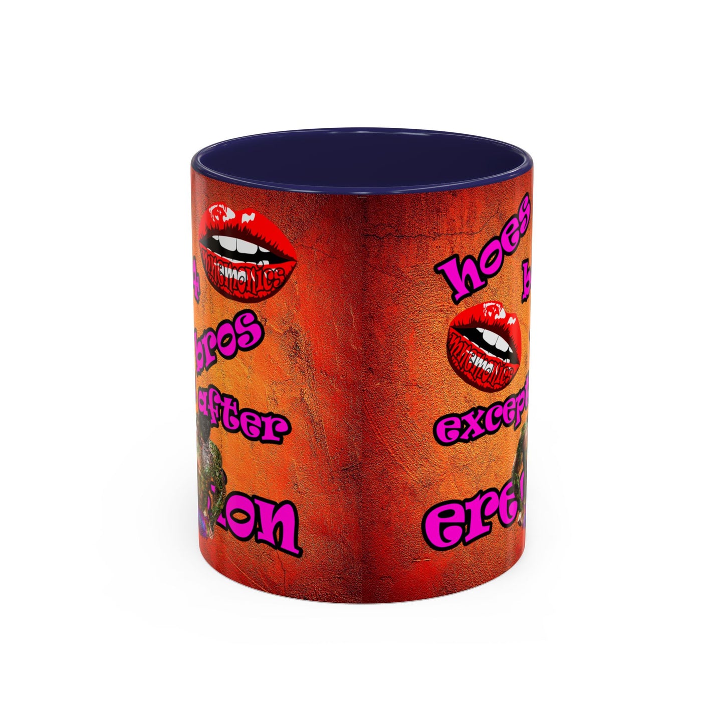 hoes b4 bros - Accent Mug (burnt orange)