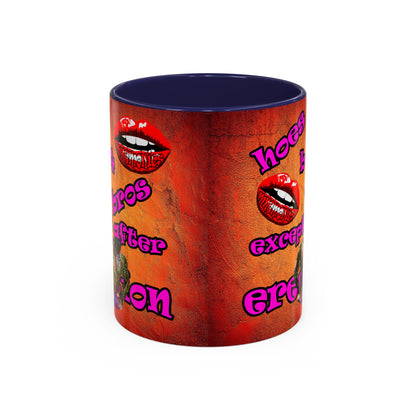 hoes b4 bros - Accent Mug (burnt orange)