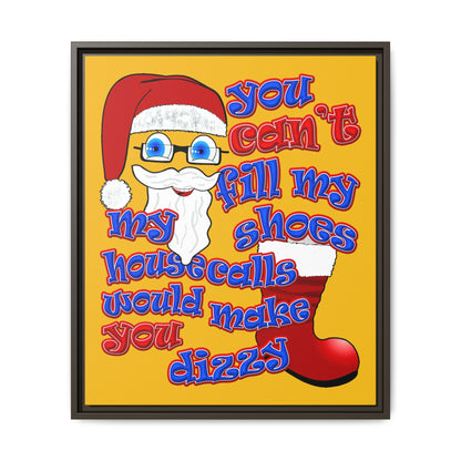 santa's shoes - framed canvas art (yellow)