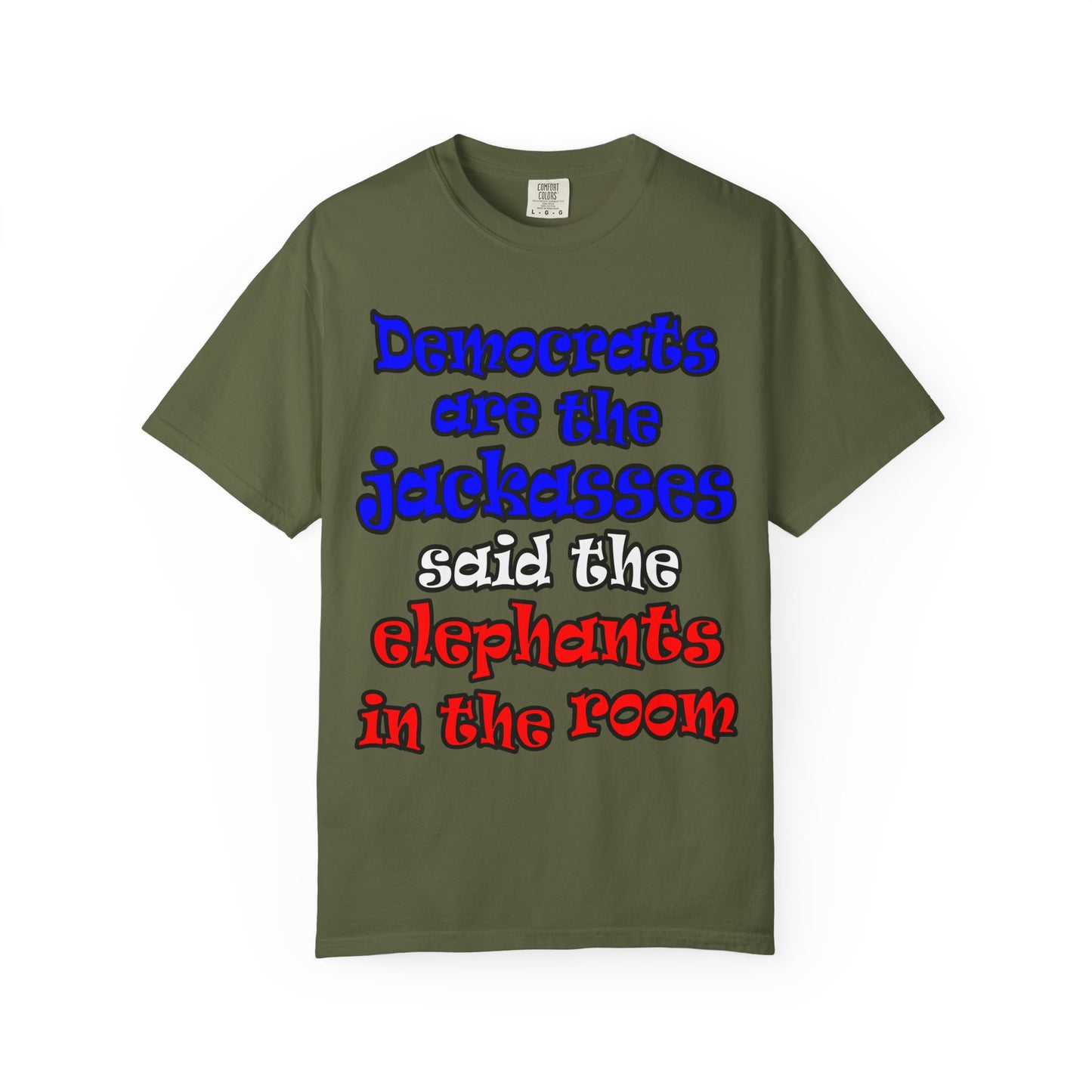 donkeys and elephants - Unisex Garment-Dyed T-shirt