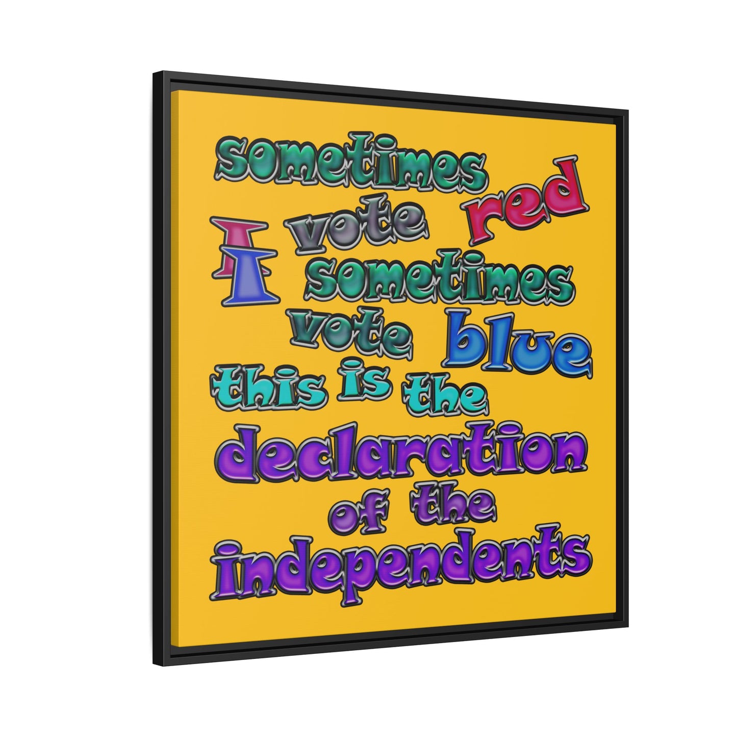 declaration of the independents - framed canvas art (yellow)