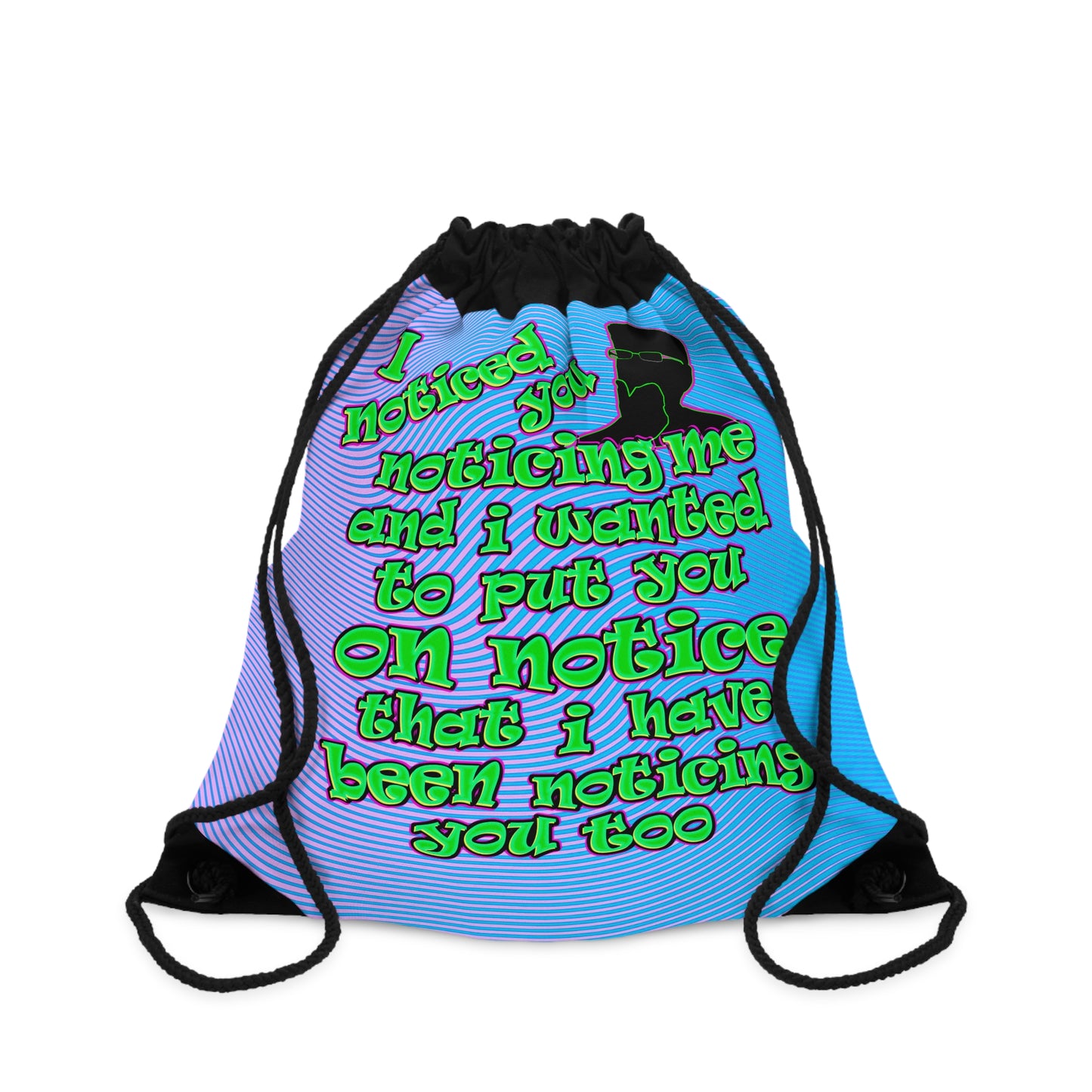 noticed you noticing - Drawstring Bag (light blue-purple wave)