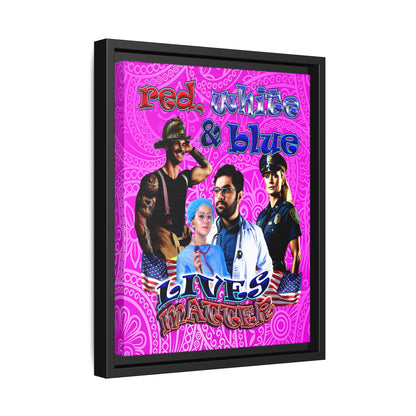 rw&b lives matter - framed canvas art (pink swirl)