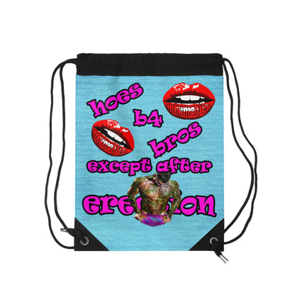 hoes b4 bros - Drawstring Bag (faded blue)