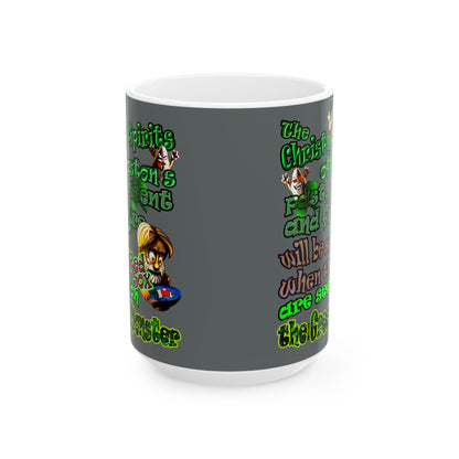 christmas spirits of boston - White Mug (dark grey)