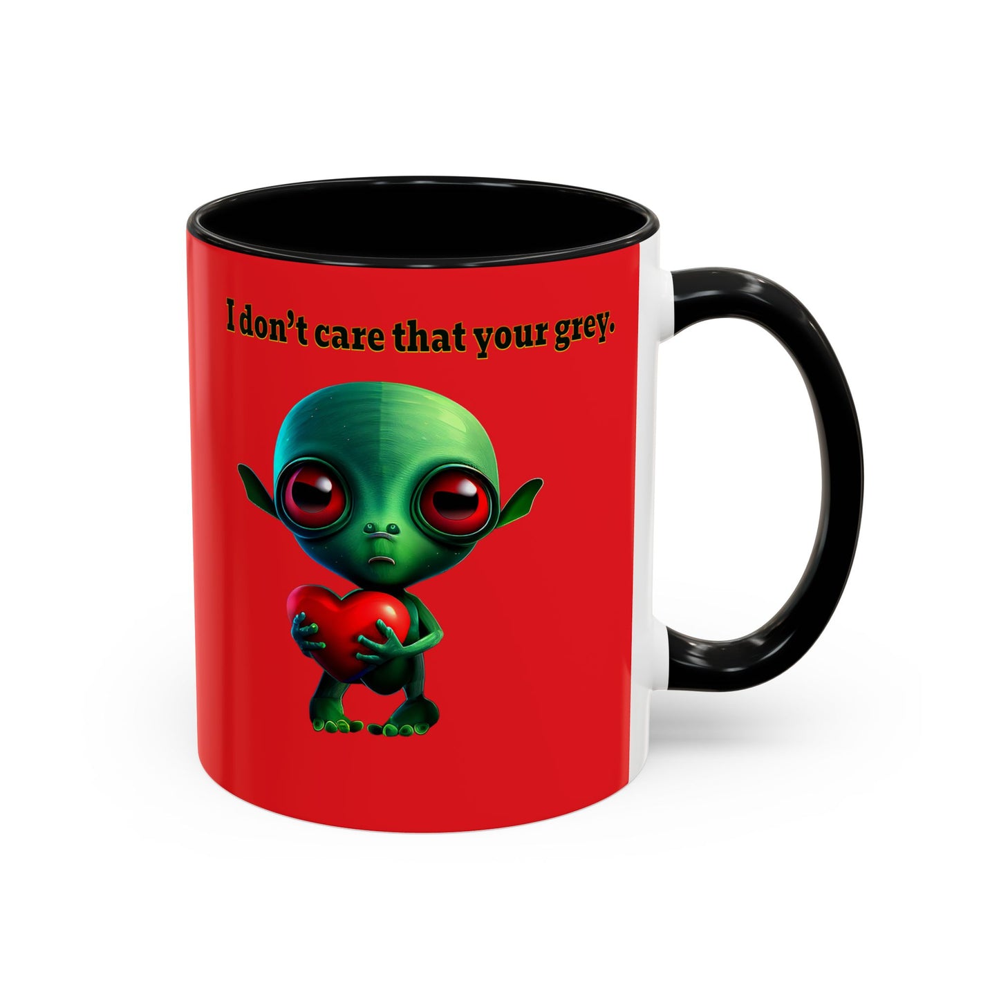 I don't care that your grey - Accent Mug (red)