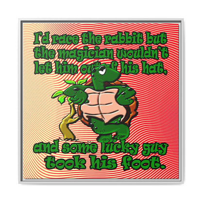 turtle race - framed canvas art (yellow-orange wave)