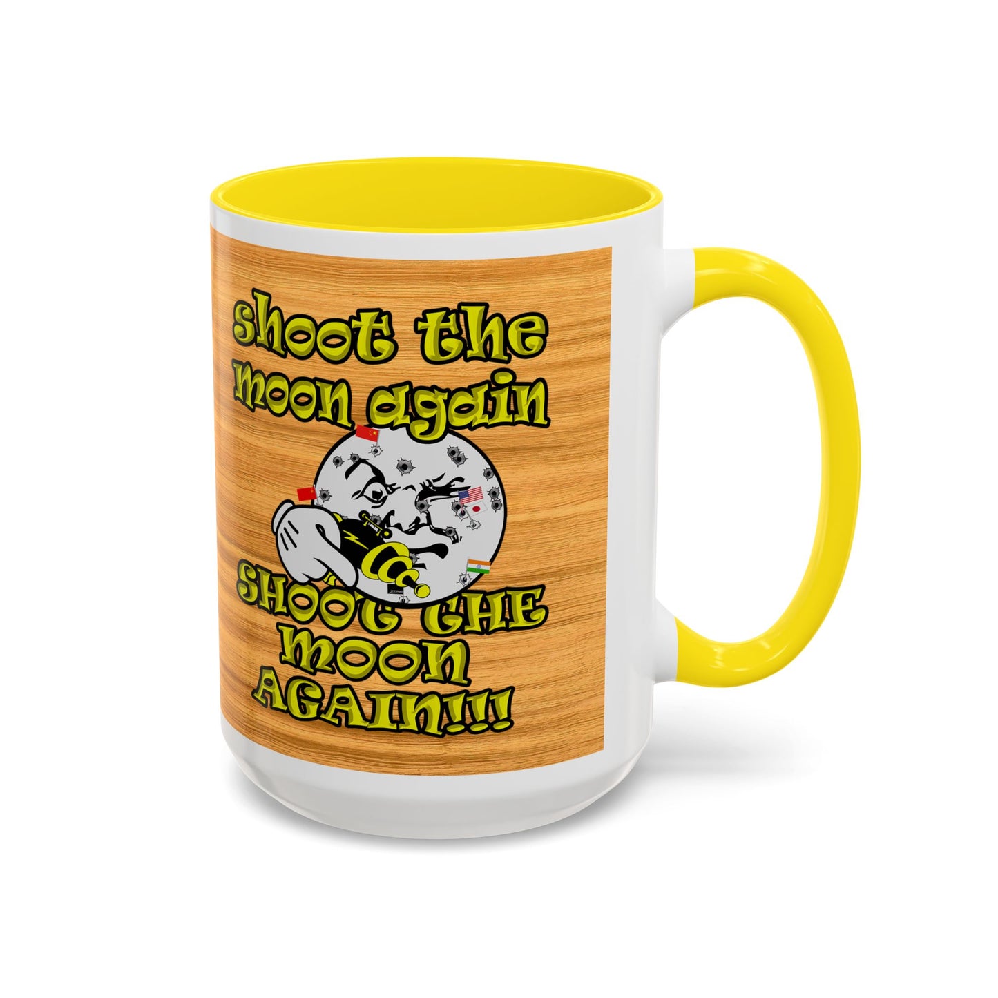 shoot the moon again - Accent Mug (butterscotch wood finish)