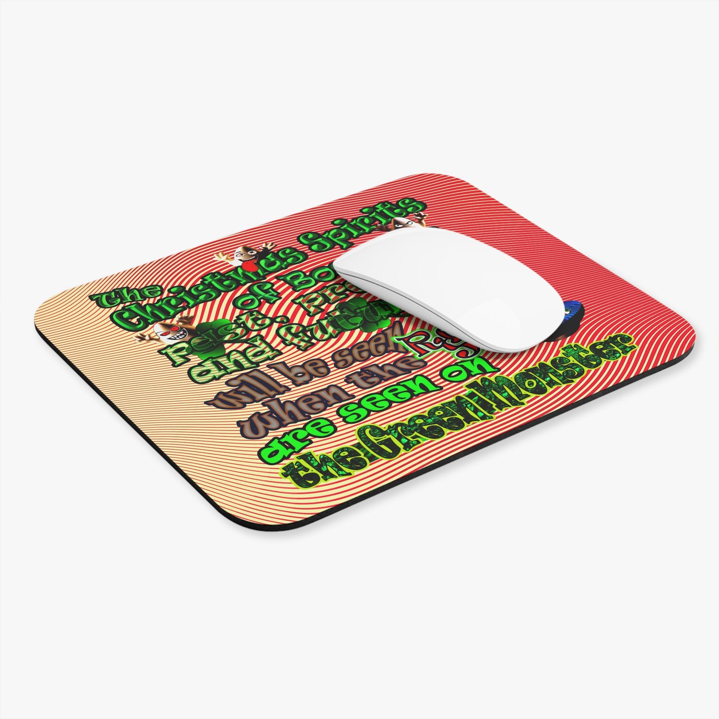 christmas spirits of boston - Mouse Pad (Rectangle) (yellow-orange wave)
